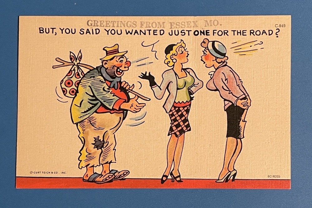 ESSEX Missouri vintage comic postcard travel UNUSED