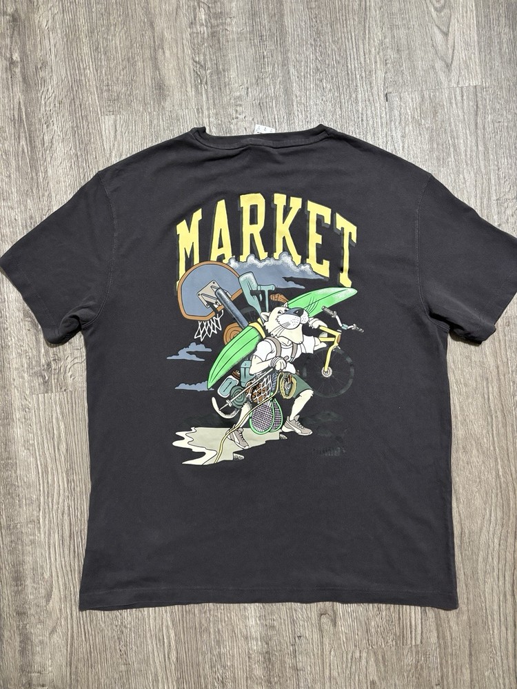 PUMA x MARKET Men’s L Gray Print Logo Crew Neck Short Sleeve T-Shirt