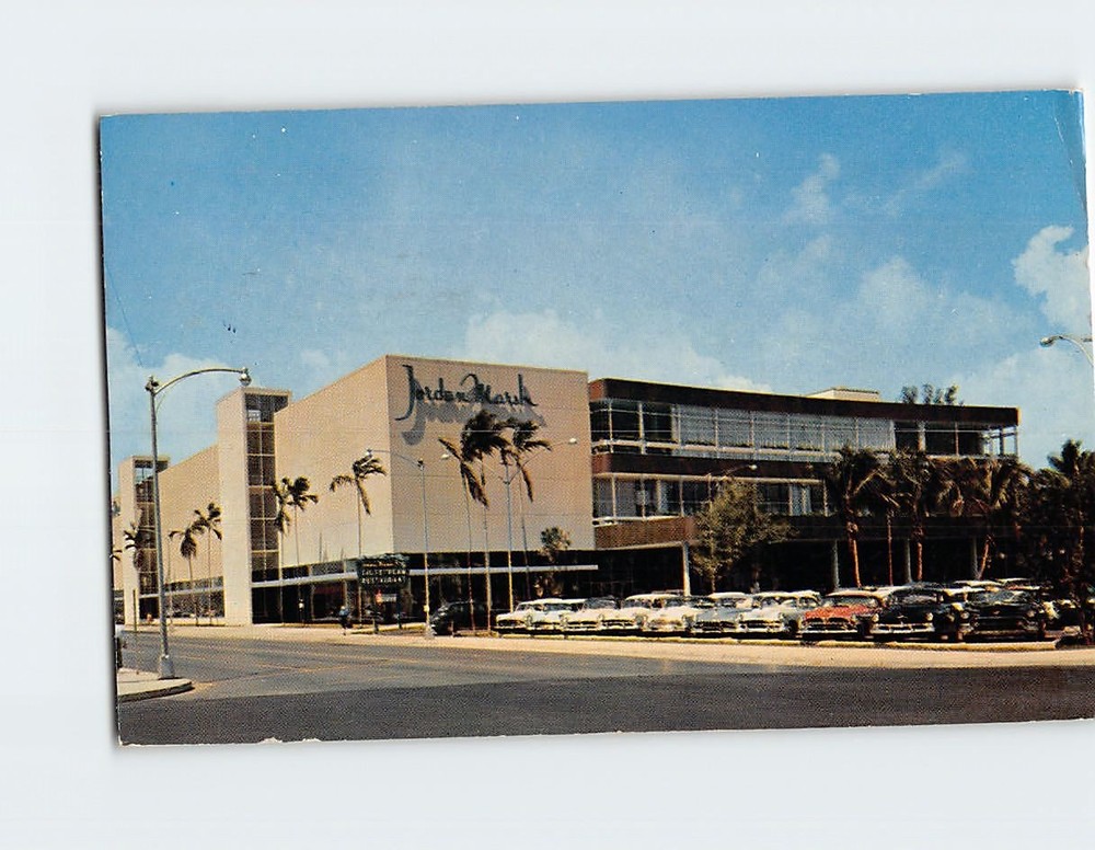 Postcard Jordan Marsh Biscayne Boulevard Venetian Causeway Miami Florida USA
