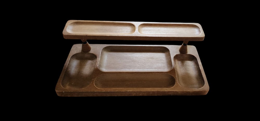 Vintage Wooden Dresser Valet for Men – Holds Wallet Keys & More  