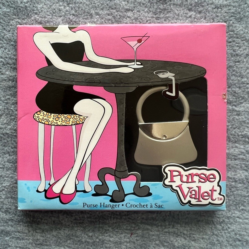 Kate Aspen silver tone lightweight travel purse valet hanger small feminine