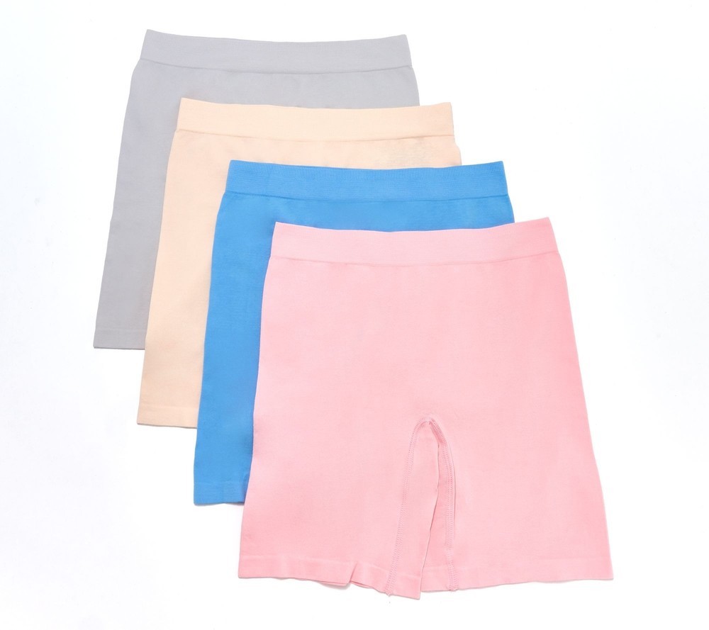 Breezies Women's Plus Sz Panties 3X Cotton Long Line Panty Pack Pink A475754