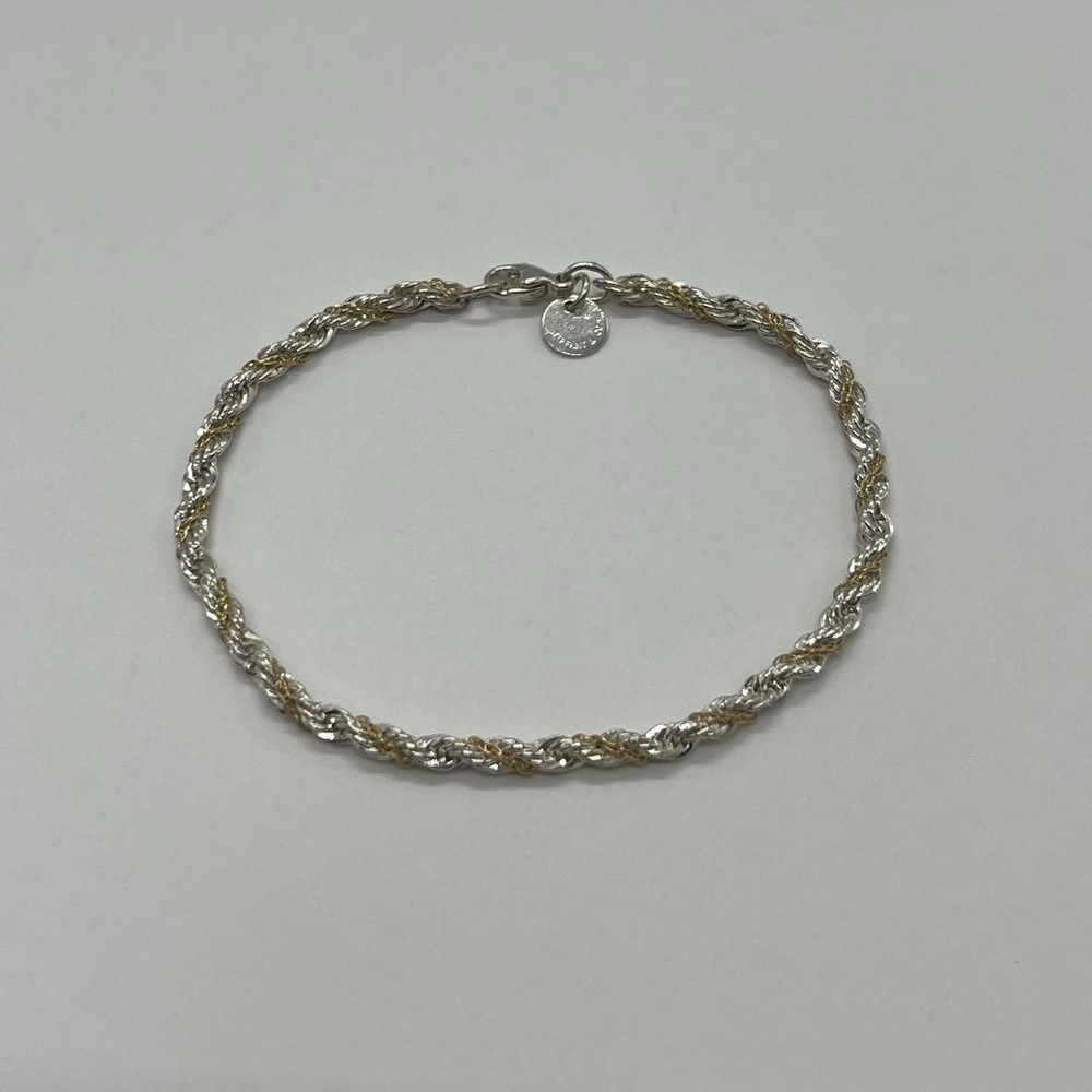 Tiffany Style Twisted Rope Chain Bracelet in Sterling Silver