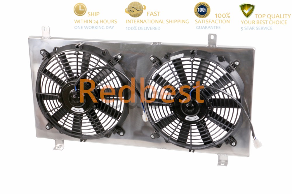 Aluminum Radiator Shroud&12''Fans For 2002-07 03 04 Subaru Impreza WRX STI GG/GD