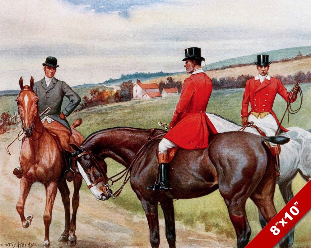 BRIDLE ROADS FOX HUNT HORSE EQUESTRIAN HUNTING ART PAINTING REAL CANVAS PRINT
