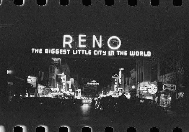 Reno Nevada 1930s The Biggest Little City in the World Neon Night Street