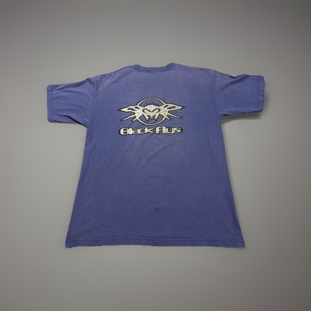 Vintage Black Flys Shirt XL Navy Skateboard Streetwear T Shirt FADED