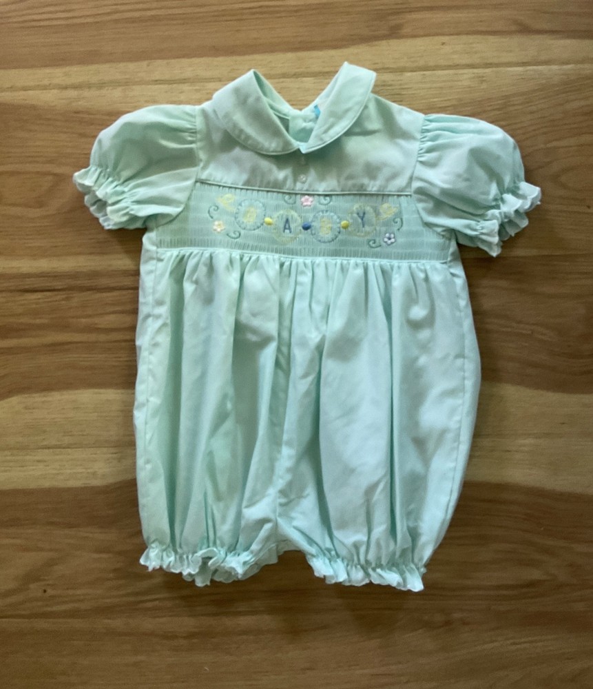 Smocked  Baby Girl Romper  Size  6/9 Months