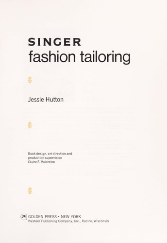 Singer Fashion Tailoring by Hutton, Jessie, Good Book