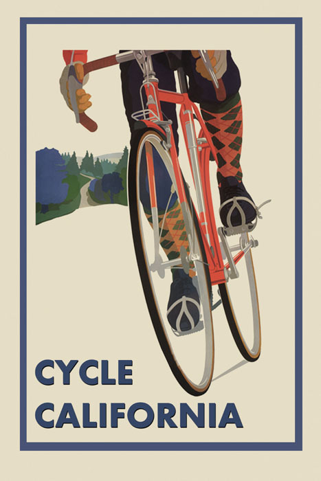 Bicycle Bike Cycle California Sport Vintage Poster Repro FREE S/H Shipped Rolled