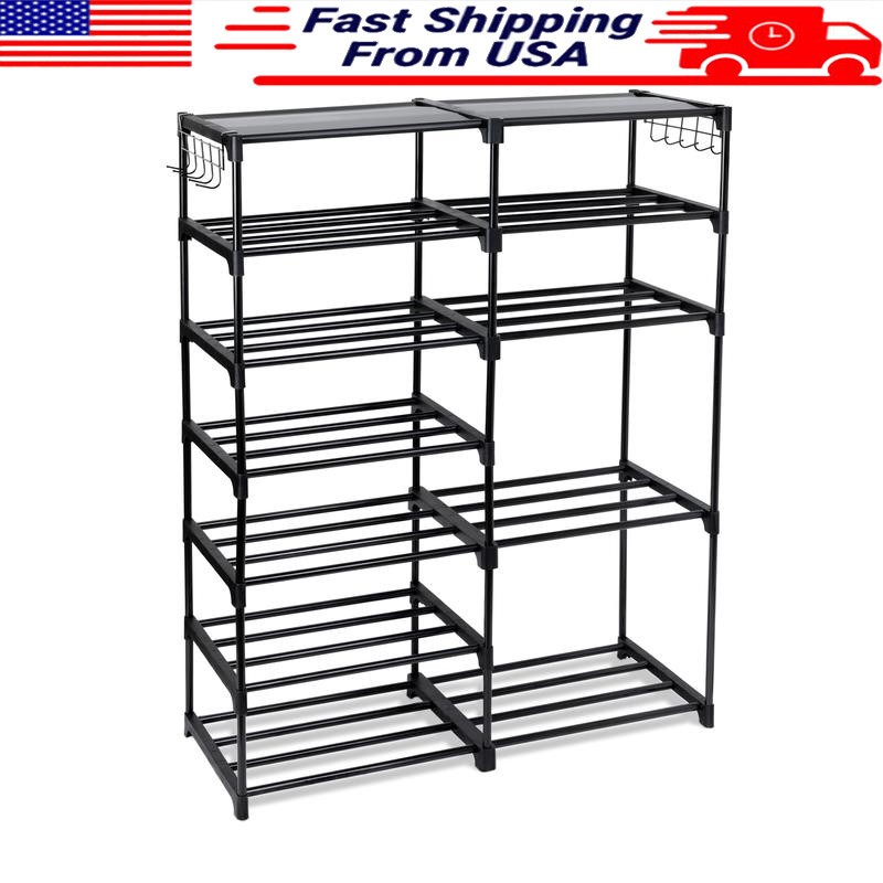 Adjustable 7-Tier Shoe Rack for Sturdy Closet Garage or Entryway Storage