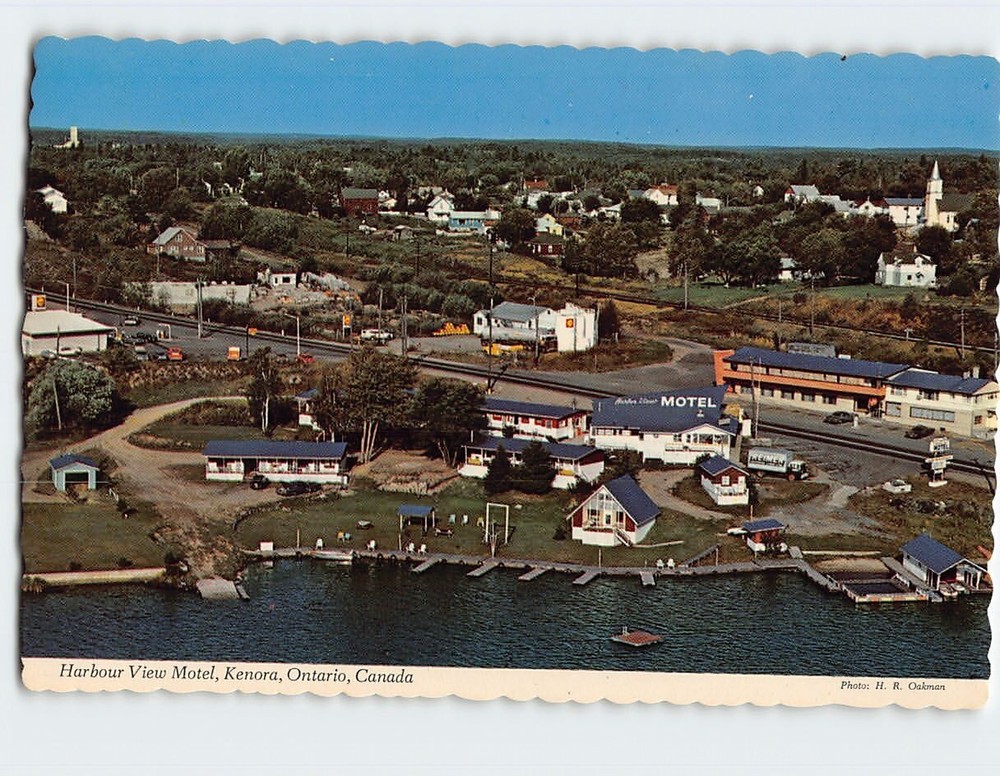 Postcard Harbour View Motel Kenora Ontario Canada