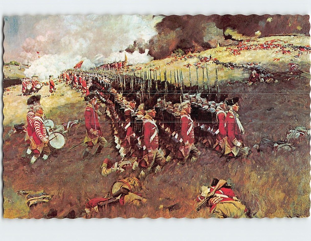 Postcard Battle of Bunker Hill Painting by Howard Pyle