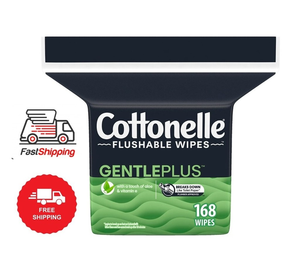 Cottonelle GentlePlus Flushable Wet Wipes with Aloe & Vitamin E  Disheveled Pack