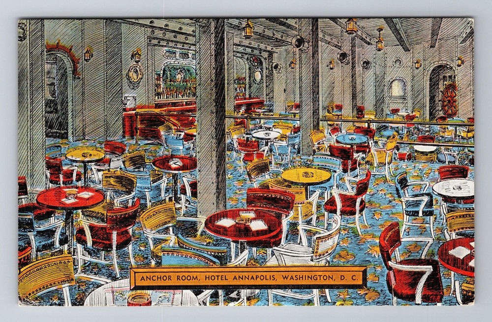 Washington DC-Anchor Room, Hotel Annapolis, Advertising, Vintage Postcard