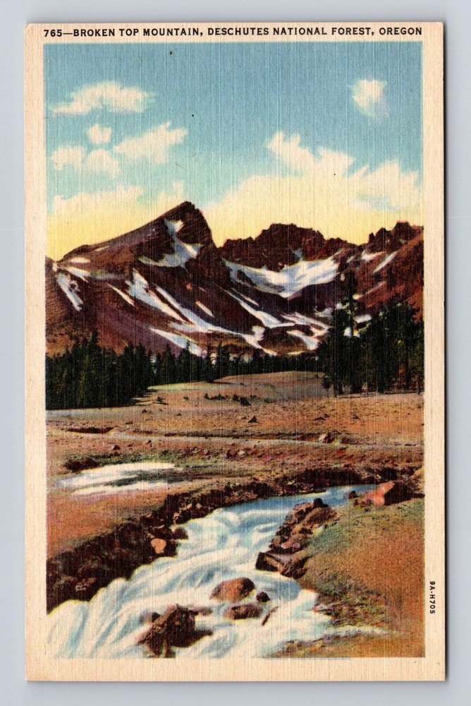 OR- Oregon, Broken Top Mountain, Deschutes National Forest, Vintage Postcard