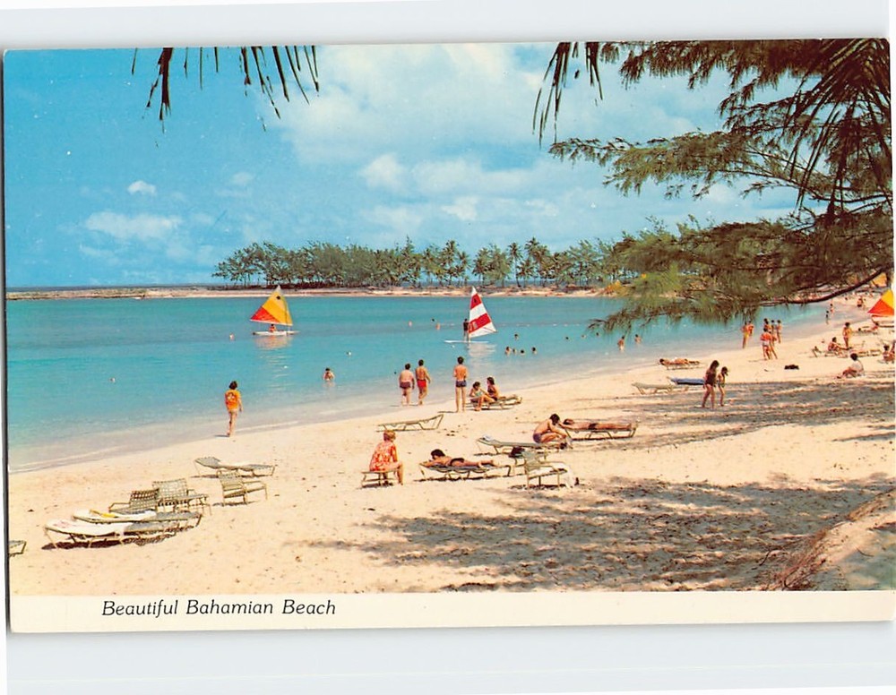Postcard Beautiful Bahamian Beach Bahamas