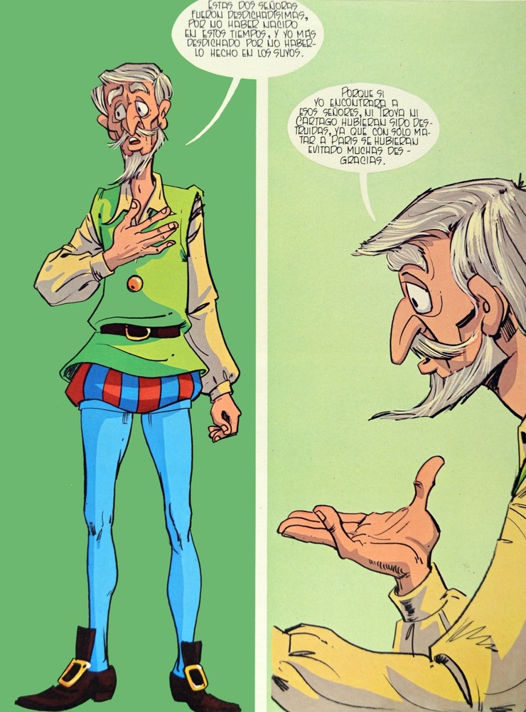 Comic book Animated, old man. Spanish Decor Poster. Graphic Art Design 4057