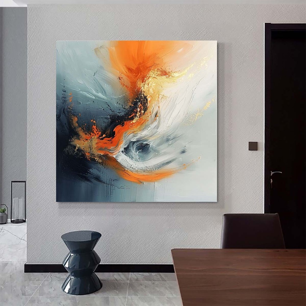 Large Abstract Paintings On Canvas Yellow Abstract Canvas Art Oil Painting Blue