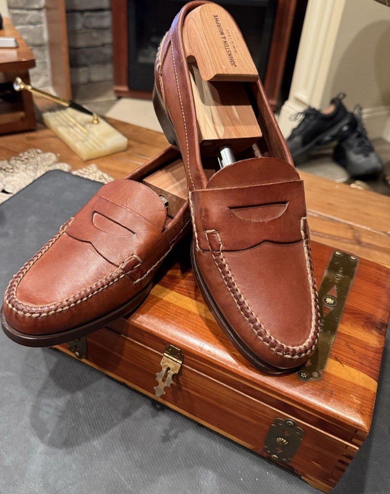 Cole Haan Brown Leather Penny Loafers Men's Slip On Casual US 10 M