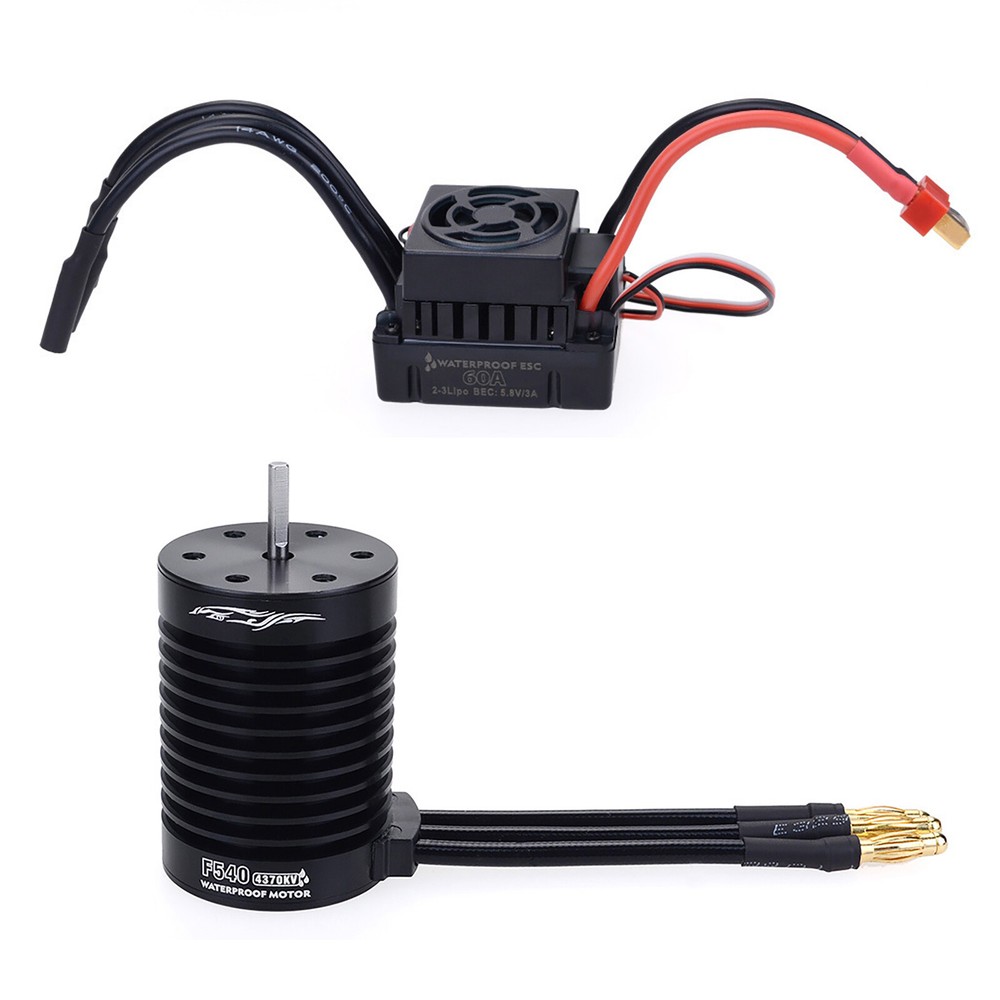 Waterproof Aluminum F540 4370KV Motor With 60A ESC Combo Set for 1/10 RC Car