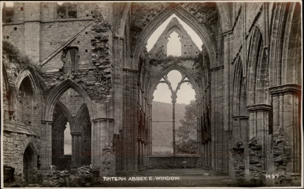 RPPC Tintern Abbey East Window Monmouthshire Wales vintage postcard u544