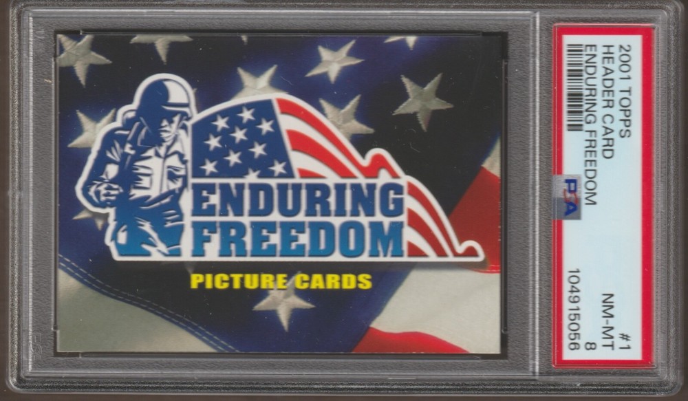 2001 Topps Enduring Freedom Trading Card #1 - Psa 8 - Header Chase Card
