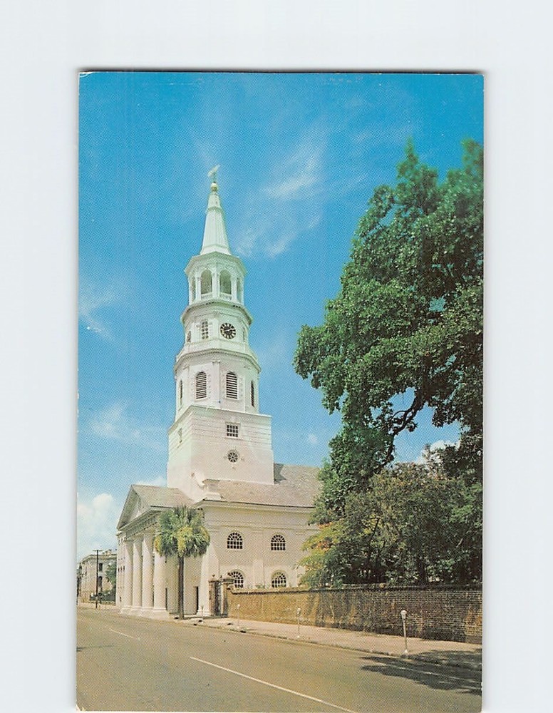 Postcard St. Michaels Church Charleston South Carolina USA