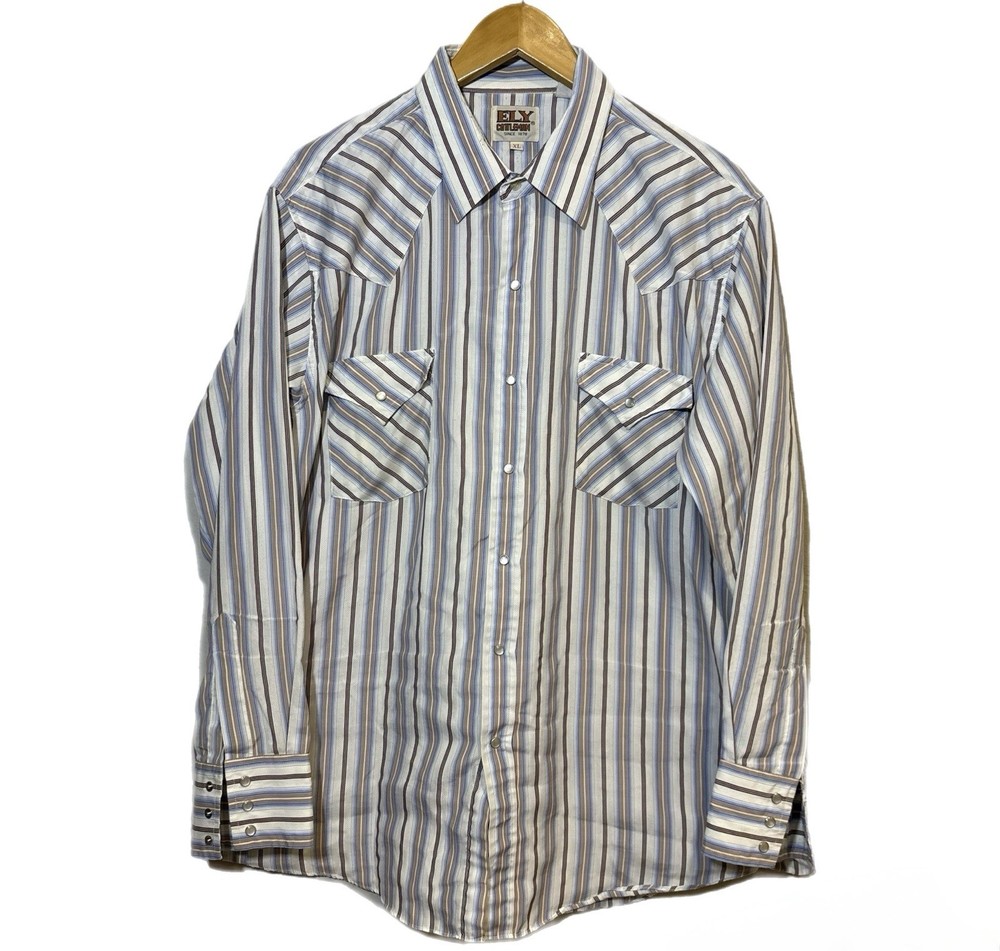 ELY Cattlemen Pearl Snap Western Shirt Mens Size XL Cowboy Vintage