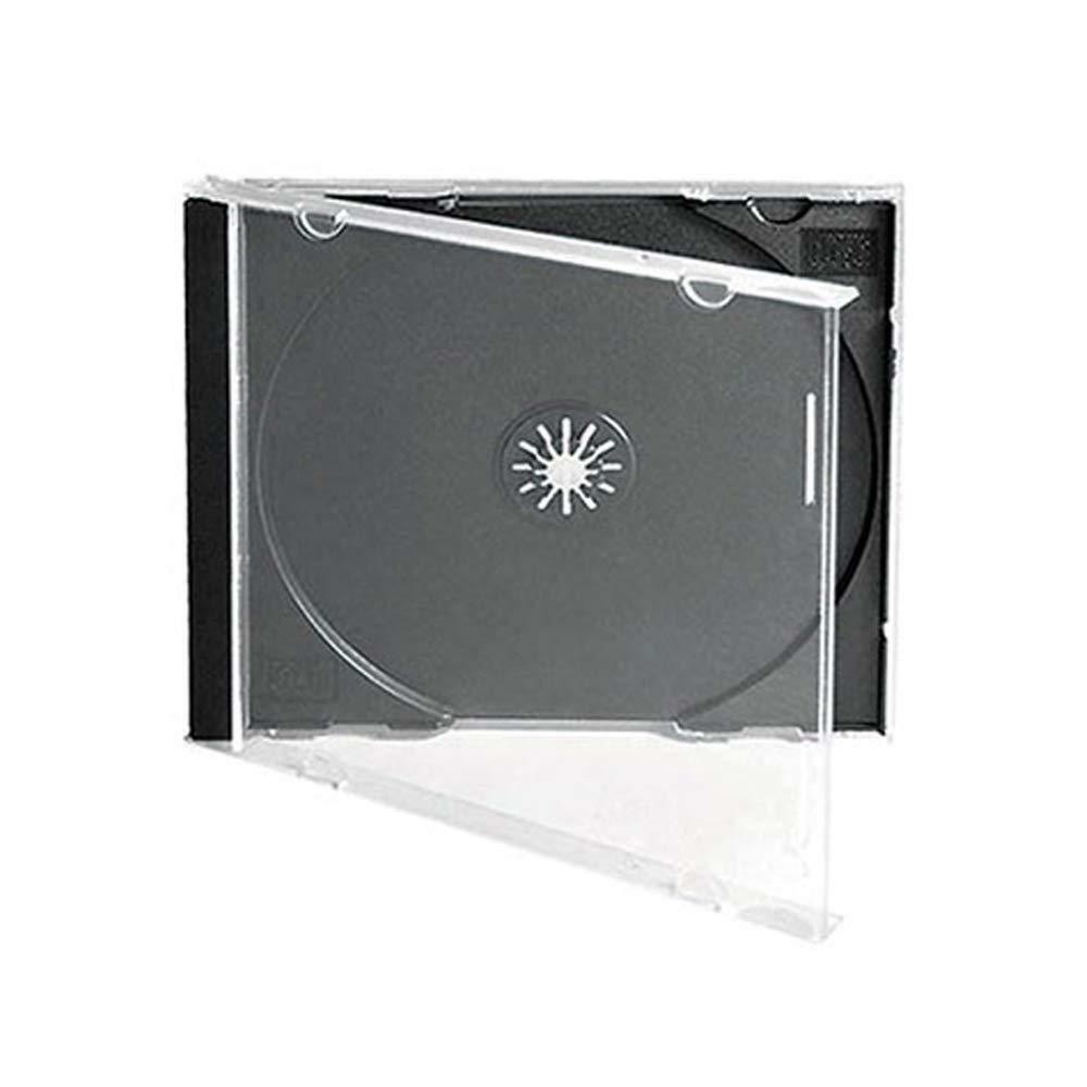 10 Standard 10.4 mm Jewel Case Single CD DVD Disc Storage Assembled Black Tray