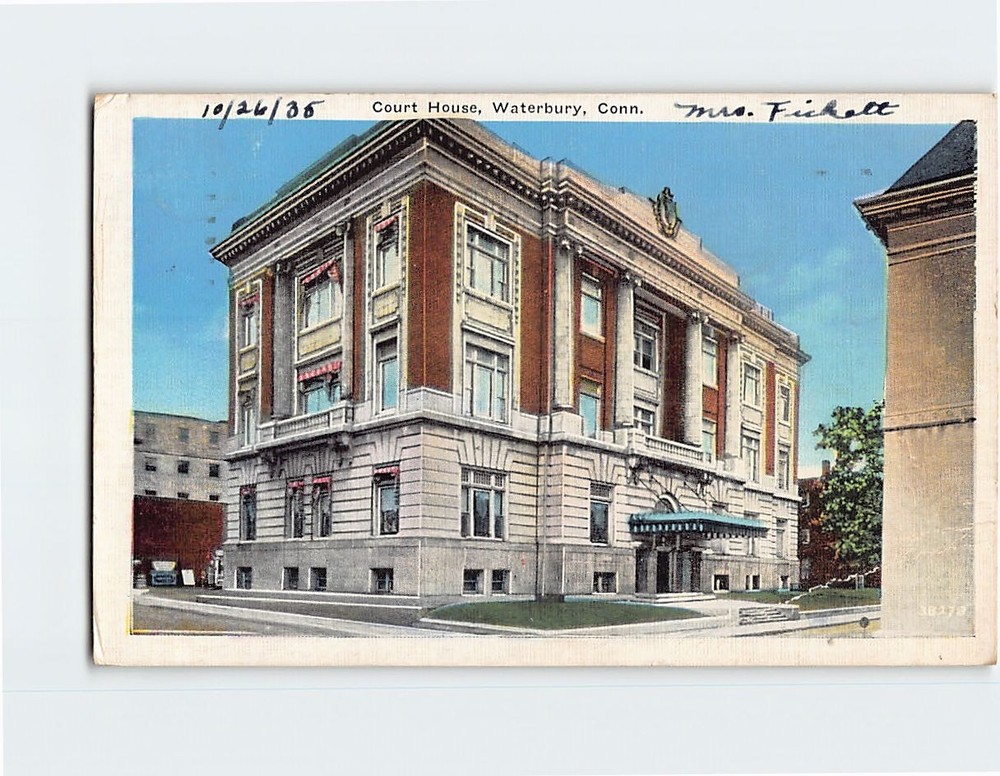 Postcard Court House Waterbury Connecticut USA