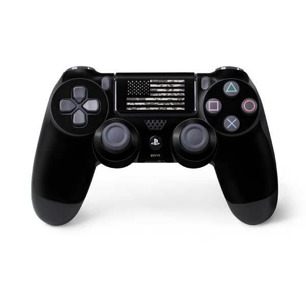 Patriotic PS4 Controller Skin - Black and White Camo American Flag