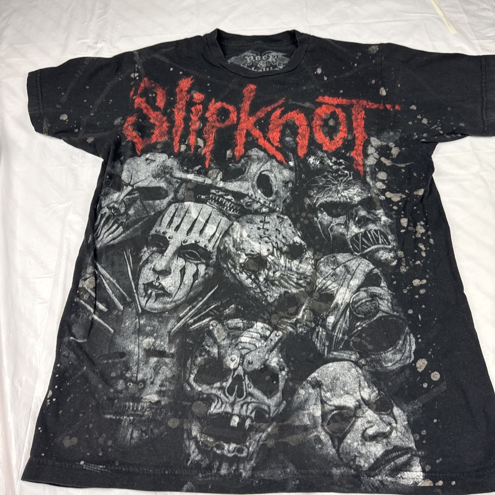 Y2K 2008 Slipknot Shirt Heavy Metal Band Full Printed Men's Tee Medium
