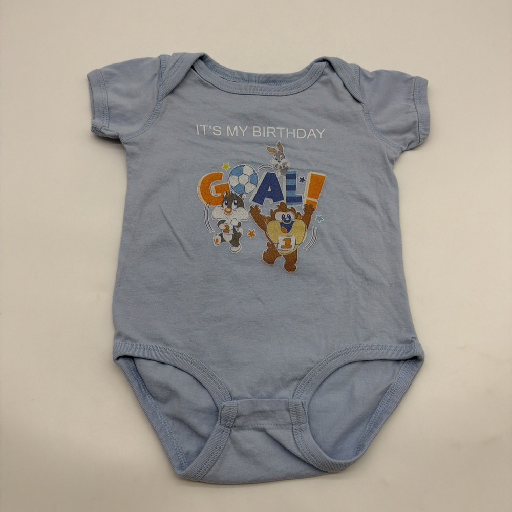 Rabbit Skins Lat Apparel One Piece Toddler Boys 18M Blue Graphic Print .#45143