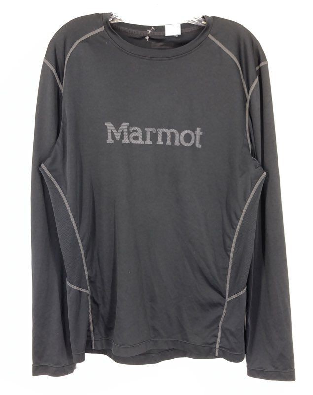 Marmot Mens Black Crew Neck Long Sleeve Casual T-Shirt Size Large