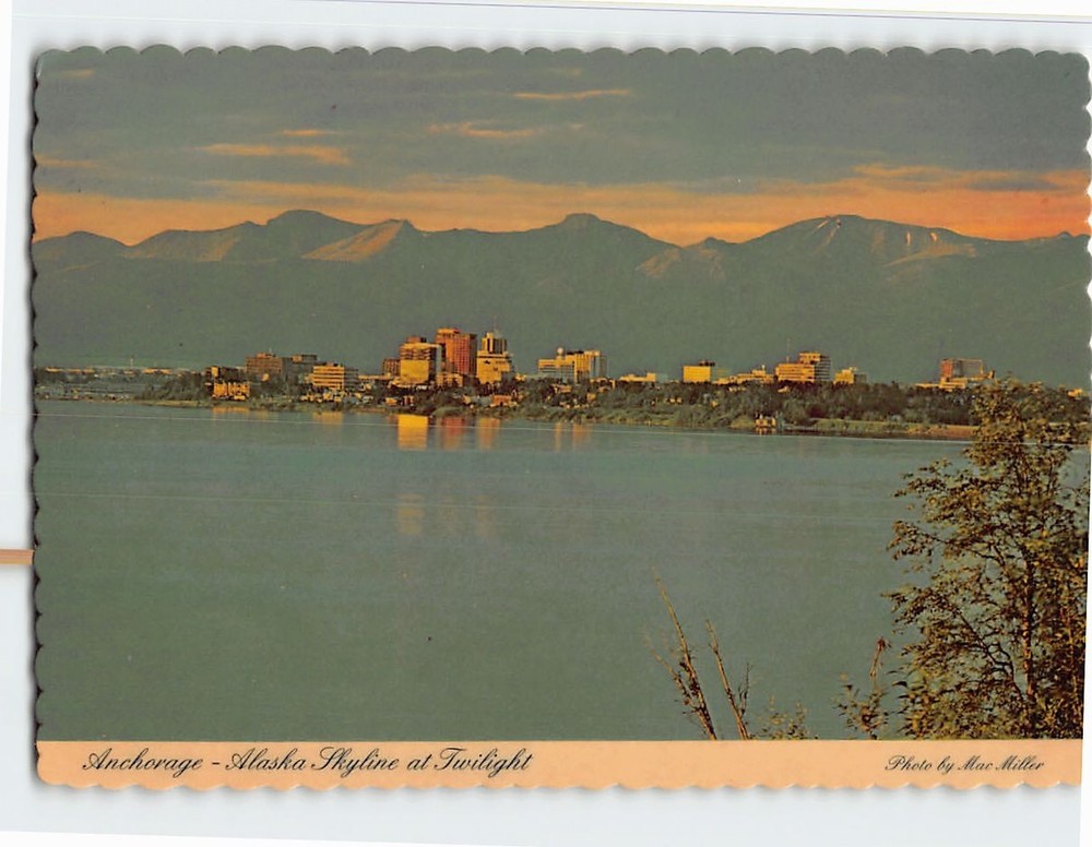 Postcard City Skyline Anchorage Alaska USA