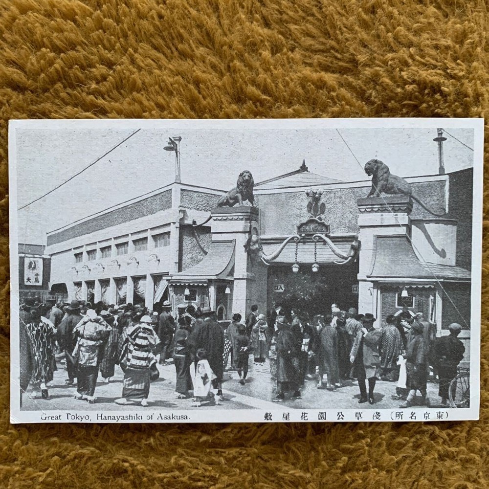 Prewar picture postcard Famous places Tokyo Asakusa Park Hanayashiki