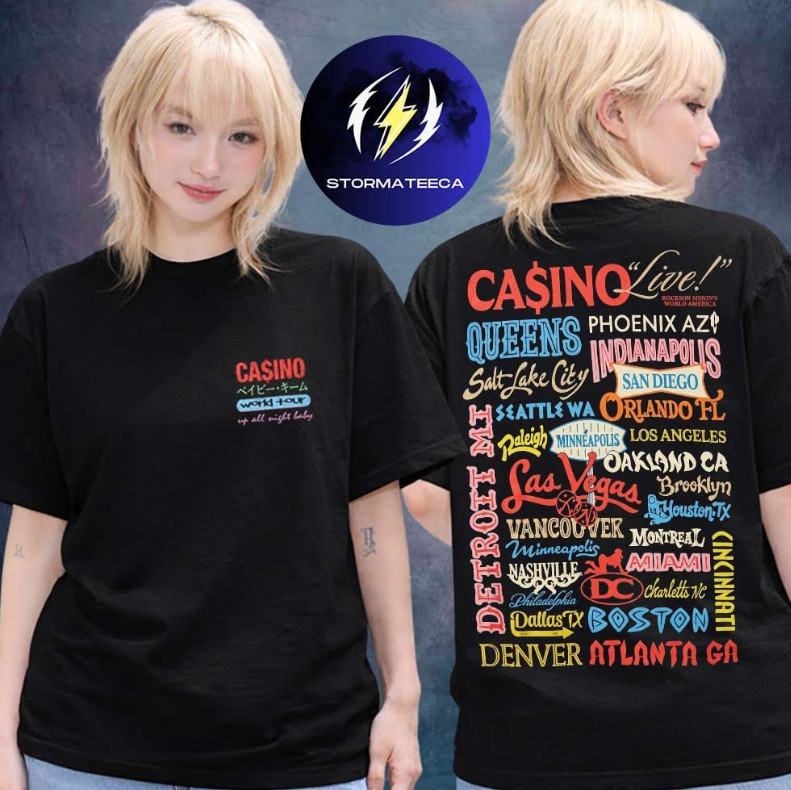 Baby Keem Merch Cas!no World Tour 2026 Road Map Two Sided Unisex T-Shirt