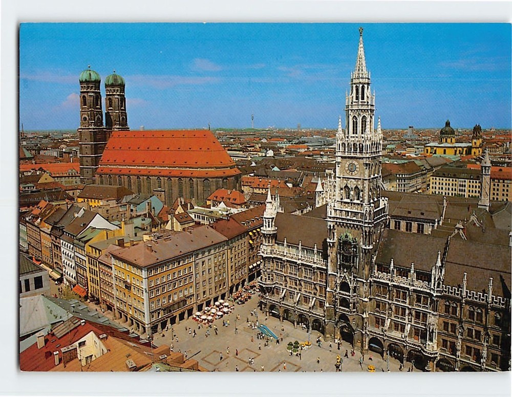 Postcard Marienplatz & Town Hall Munich Germany