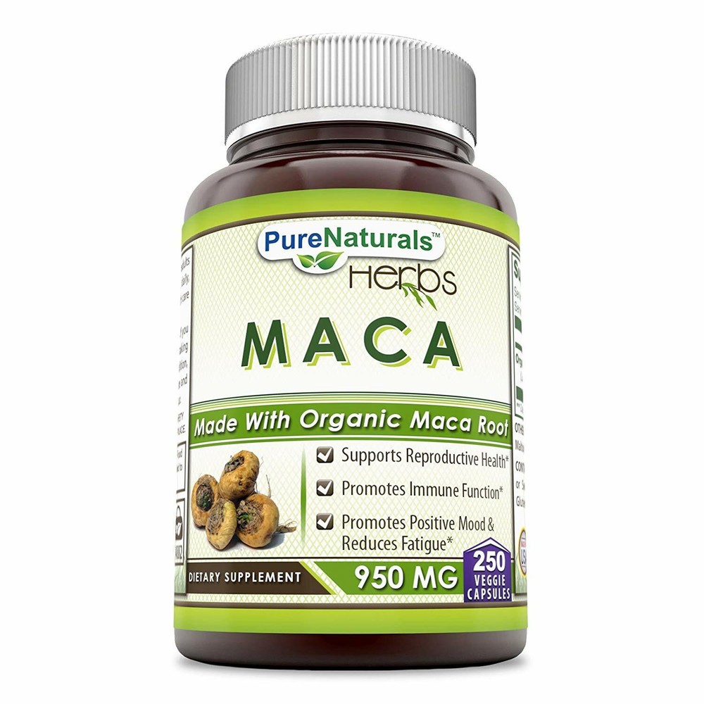 Pure Naturals Maca 950 Mg 250 Capsules - Made with Organic Maca Root Supports Re
