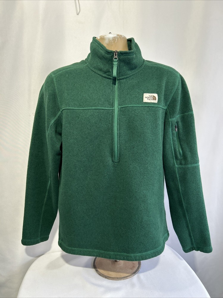 THE NORTH FACE Pullover Mens Sz M Gordon Lyons Fleece Green 1/2 Zip Sweater