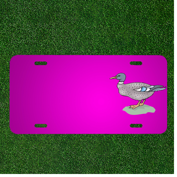 Custom Personalized Car License Plate With Add Names To Bird Duck Grass Wings