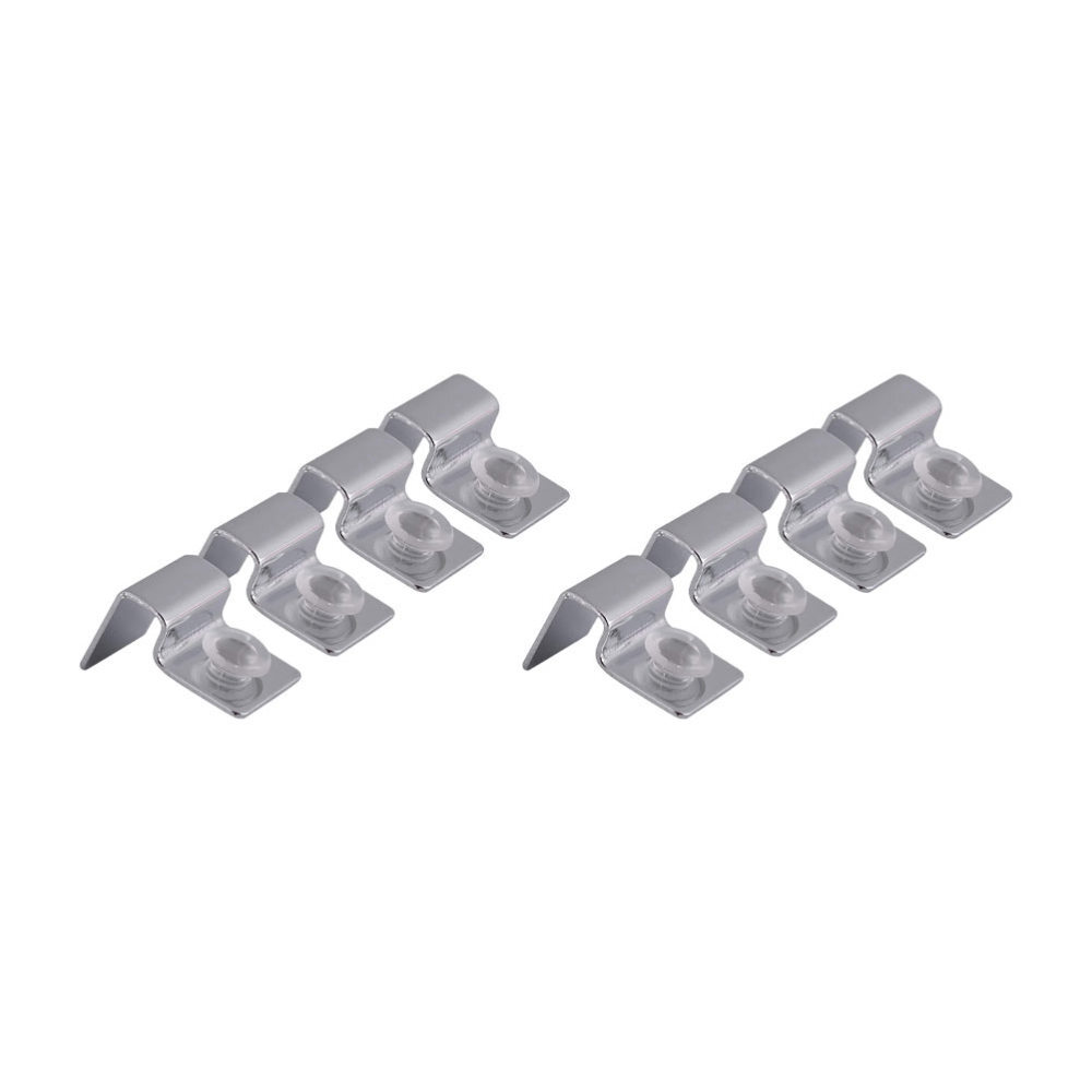 8-Piece Stainless Steel Aquarium Bracket Set for Glass Tank Shelves