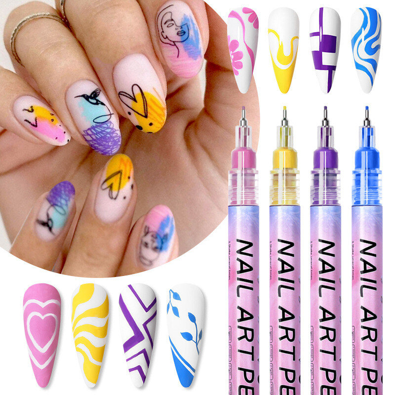 Abstract Lines Nail Art Drawing Pen Graffiti Nail Acrylic Pen Painting Liner Pen-image