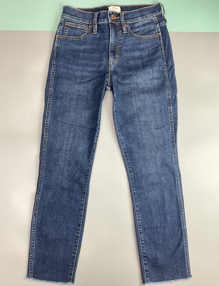 J Crew Vintage Straight Medium Wash High Rise Denim Jeans Women’s Size 25