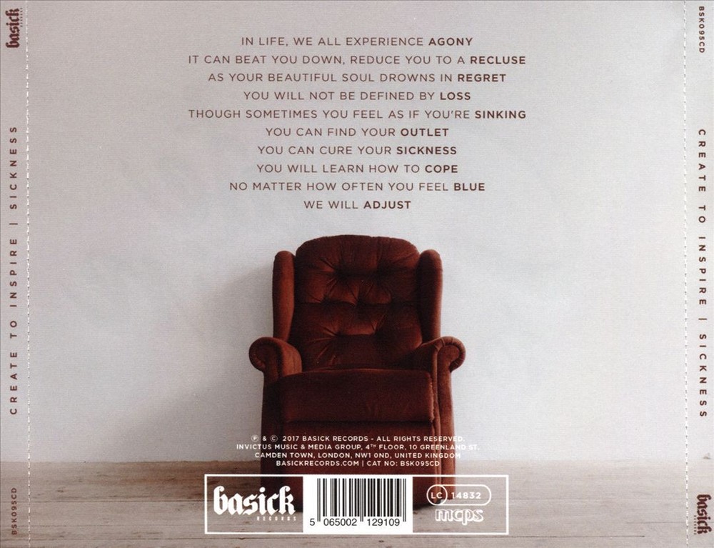 CREATE TO INSPIRE SICKNESS NEW CD