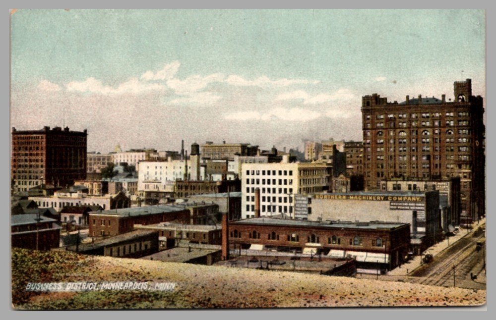 Business District Minneapolis Minnesota Aerial View c1910 Rotograph DB Postcard
