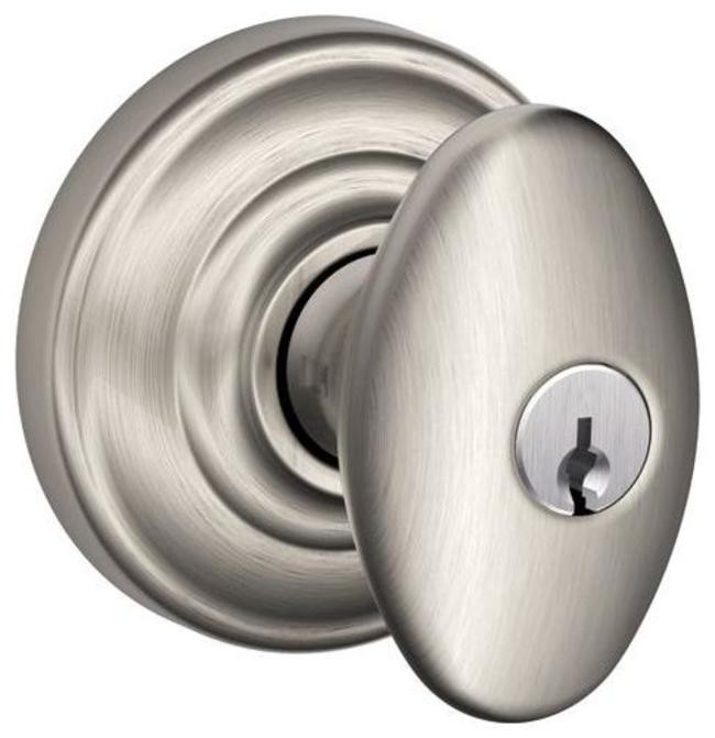 Schlage Siena F51 Keyed Entry Door Knob Set in Aged Nickel