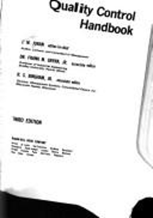 Quality Control Handbook Hardcover Joseph M. JuranFree US Delivery | ISBN:0070331758