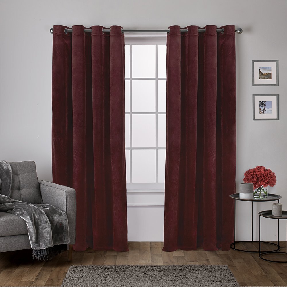 Exclusive Home Velvet Heavyweight Light Filtering Grommet Top Curtain Panel P...